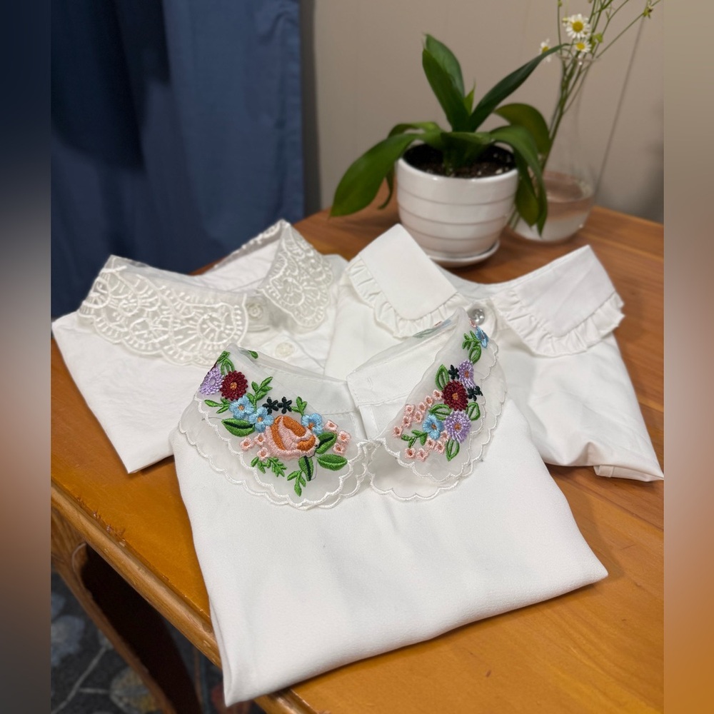 Embroidered Faux Collar Dickies (set of 3)